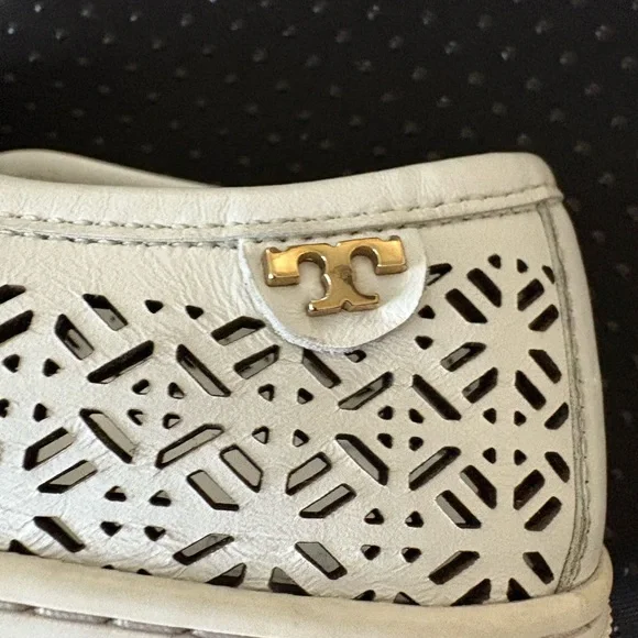 Tory Burch Lennon Laser Cut Slip-On White Sneakers - Picture 4 of 8